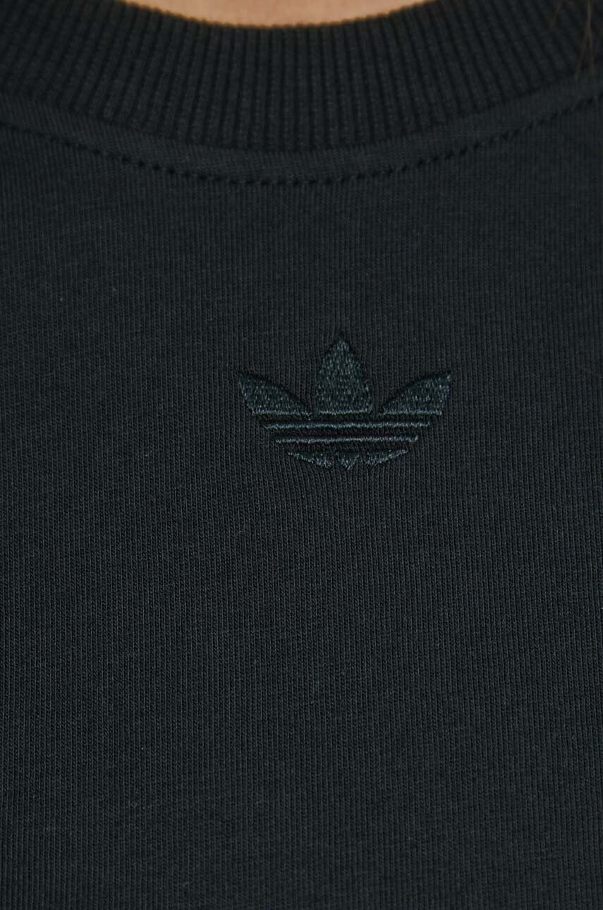 adidas Originals longsleeve din bumbac culoarea negru - Pled.ro