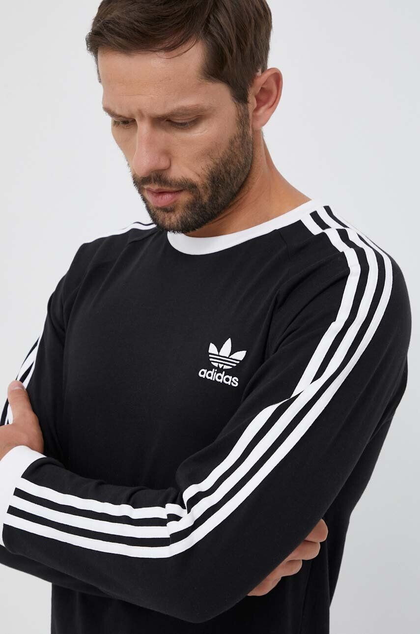 adidas Originals longsleeve din bumbac 3-Stripes Long Sleeve Tee culoarea negru cu imprimeu IA4877-BLACK - Pled.ro