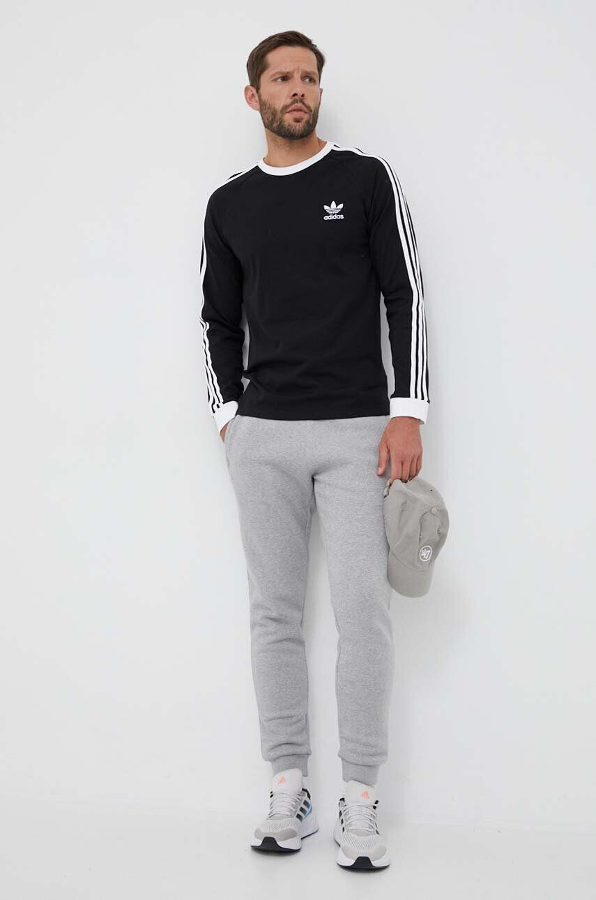 adidas Originals longsleeve din bumbac 3-Stripes Long Sleeve Tee culoarea negru cu imprimeu IA4877-BLACK - Pled.ro