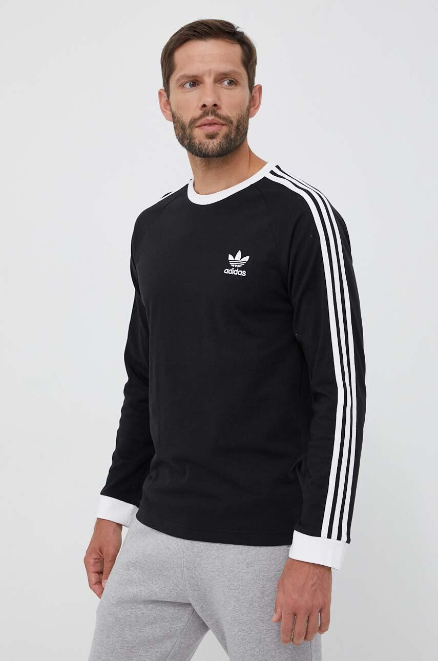 adidas Originals longsleeve din bumbac 3-Stripes Long Sleeve Tee culoarea negru cu imprimeu IA4877-BLACK - Pled.ro