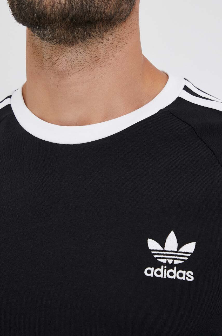 adidas Originals longsleeve din bumbac 3-Stripes Long Sleeve Tee culoarea negru cu imprimeu IA4877-BLACK - Pled.ro