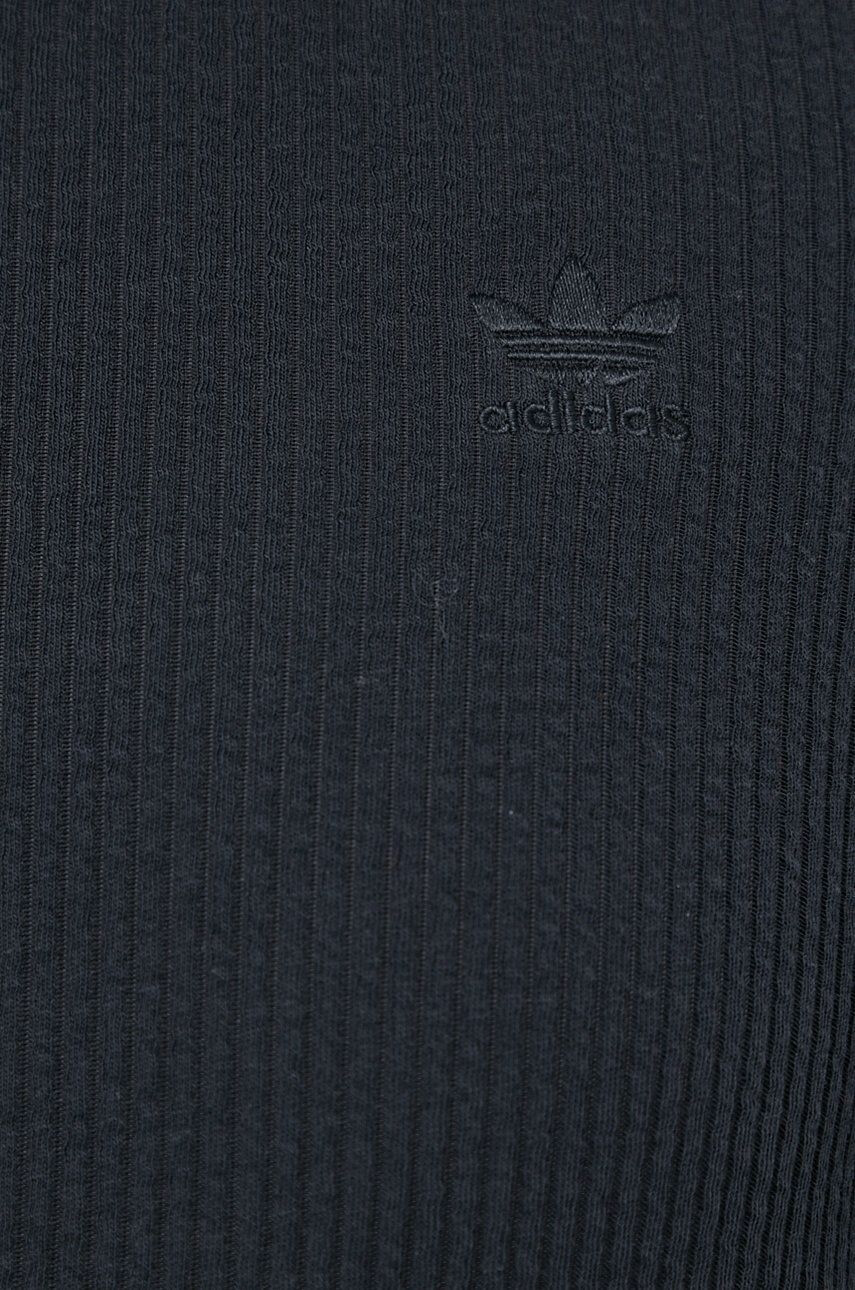 adidas Originals longsleeve Trefoil Moments HE6905 femei culoarea negru cu guler HE6905-BLACK - Pled.ro