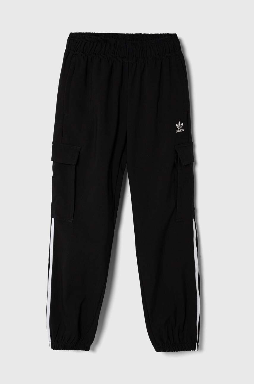 adidas Originals pantaloni copii culoarea negru cu imprimeu - Pled.ro