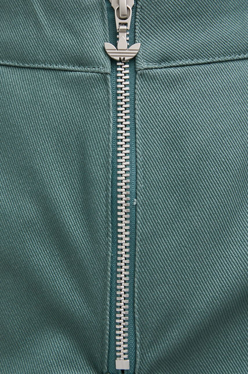 adidas Originals Pantaloni de bumbac HE4737 femei culoarea verde model drept high waist - Pled.ro