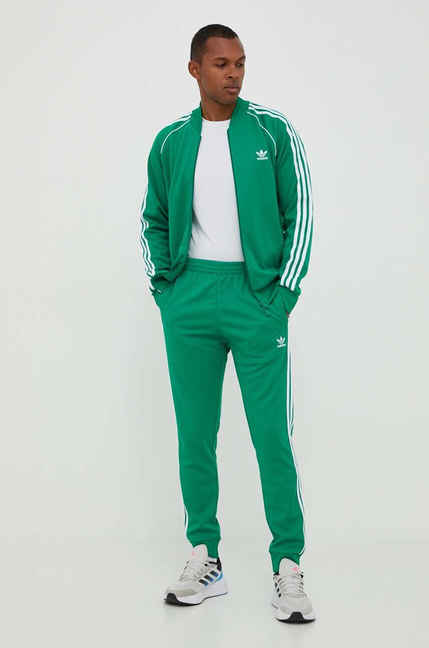 adidas Originals pantaloni de trening culoarea verde cu imprimeu - Pled.ro