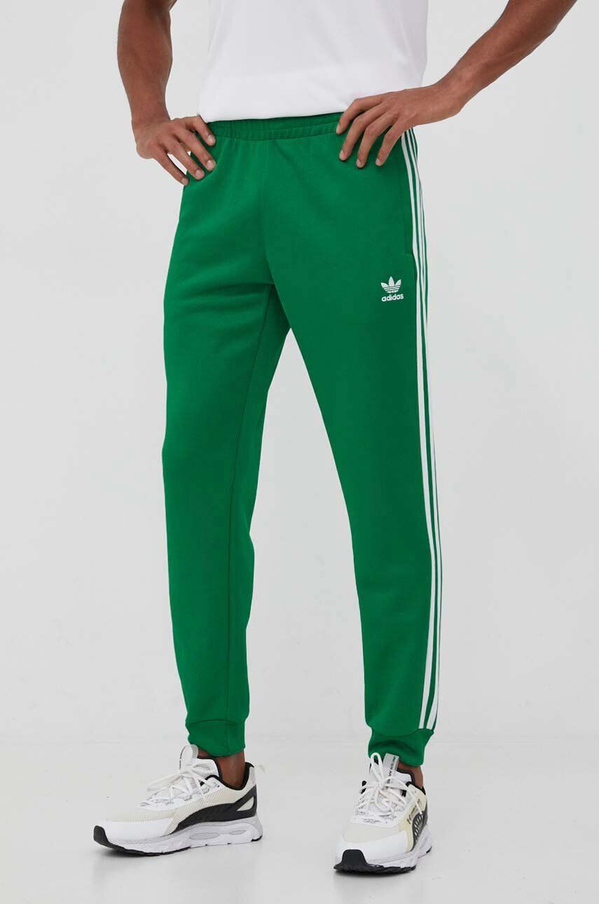 adidas Originals pantaloni de trening culoarea verde cu imprimeu - Pled.ro