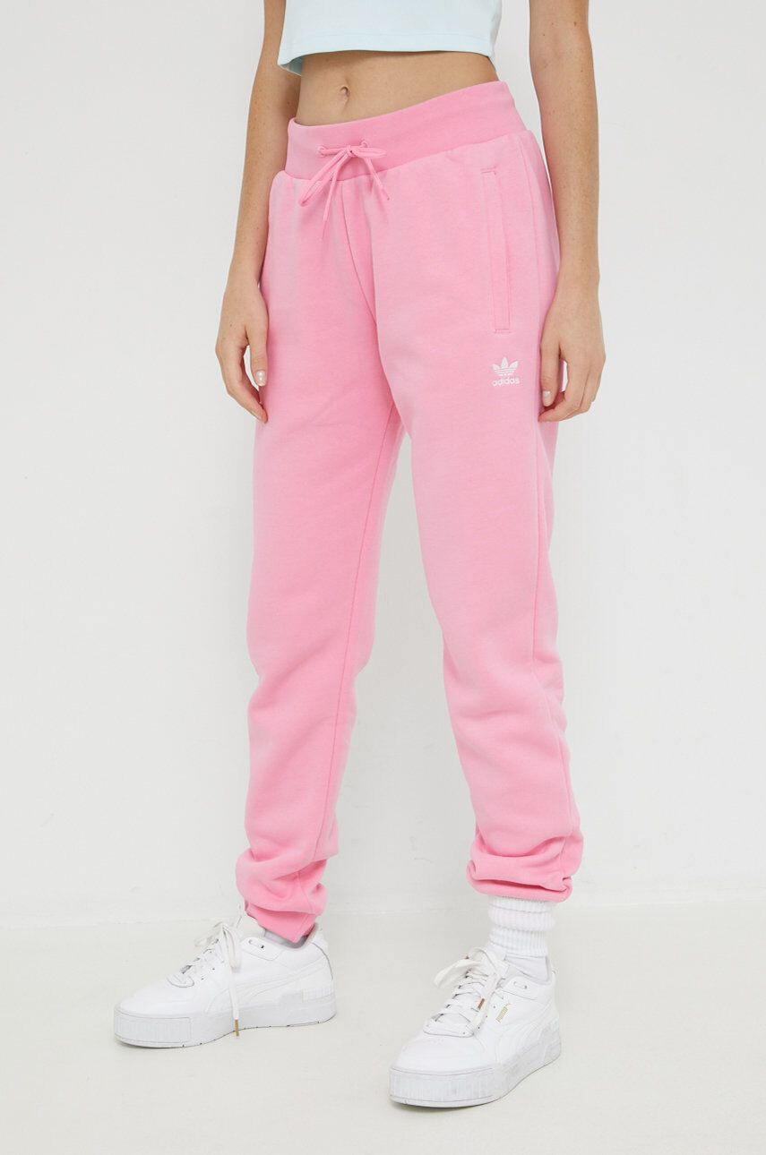 adidas Originals pantaloni de trening femei culoarea roz neted HJ7848-BLIPNK - Pled.ro