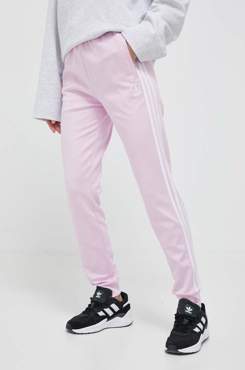 adidas Originals pantaloni de trening culoarea violet neted - Pled.ro