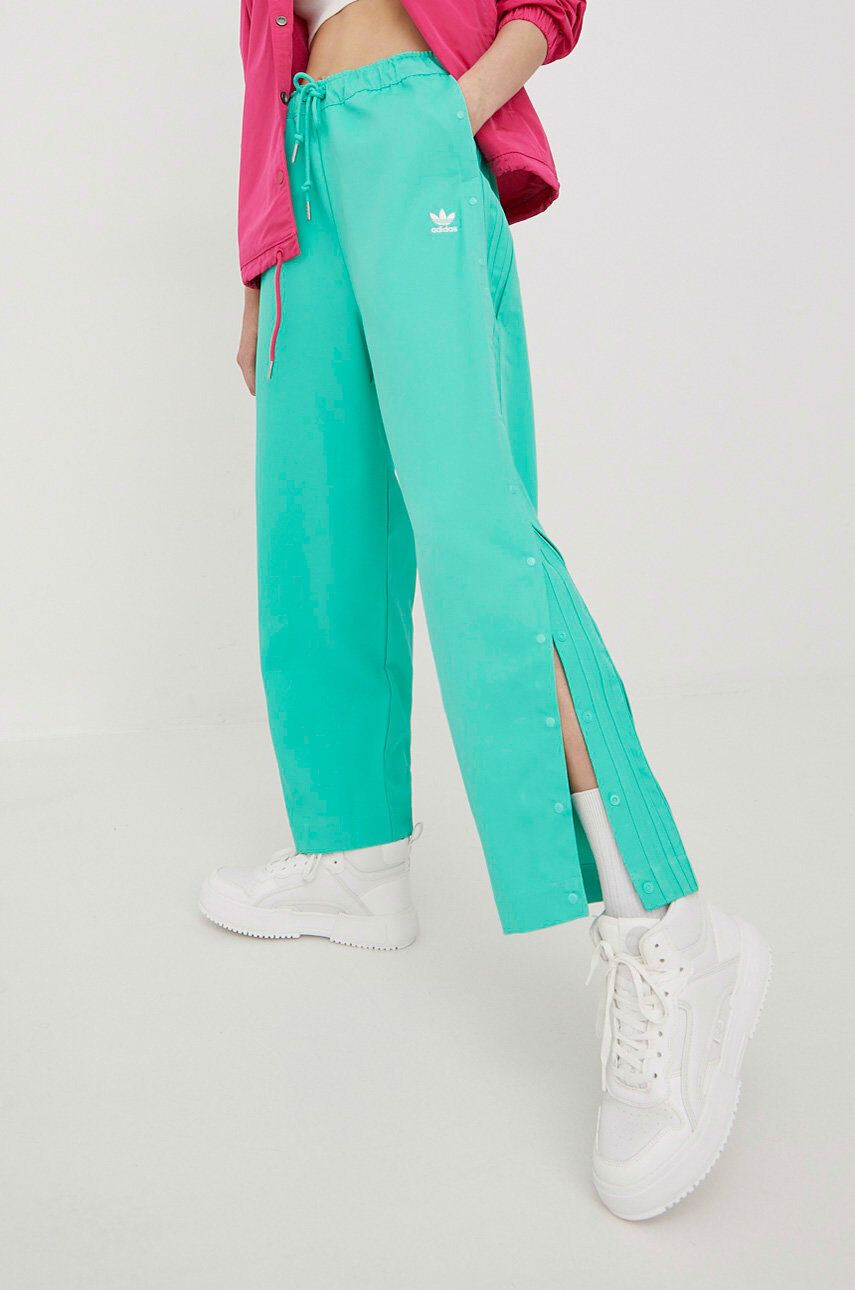 adidas Originals pantaloni de trening Always Original femei culoarea bej neted - Pled.ro