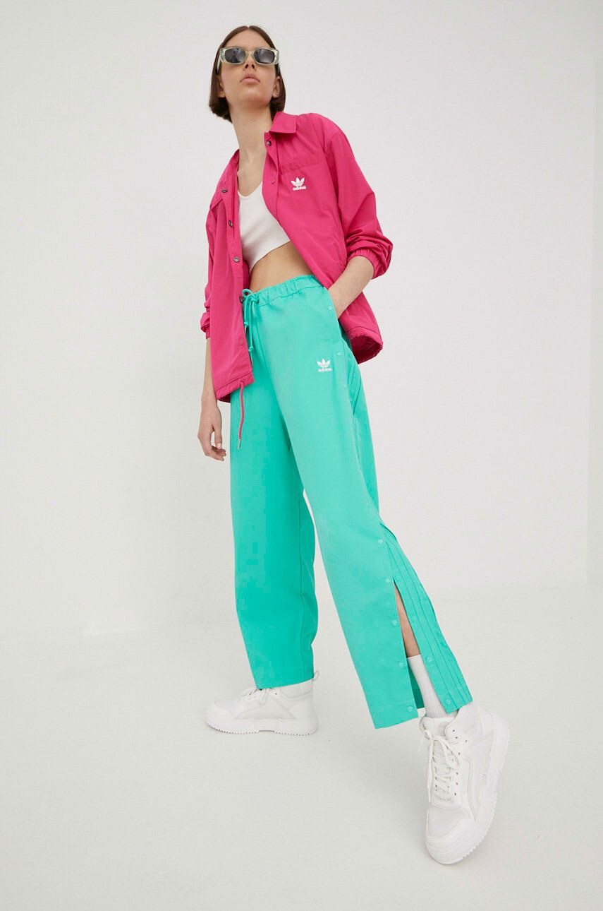 adidas Originals pantaloni de trening Always Original femei culoarea bej neted - Pled.ro