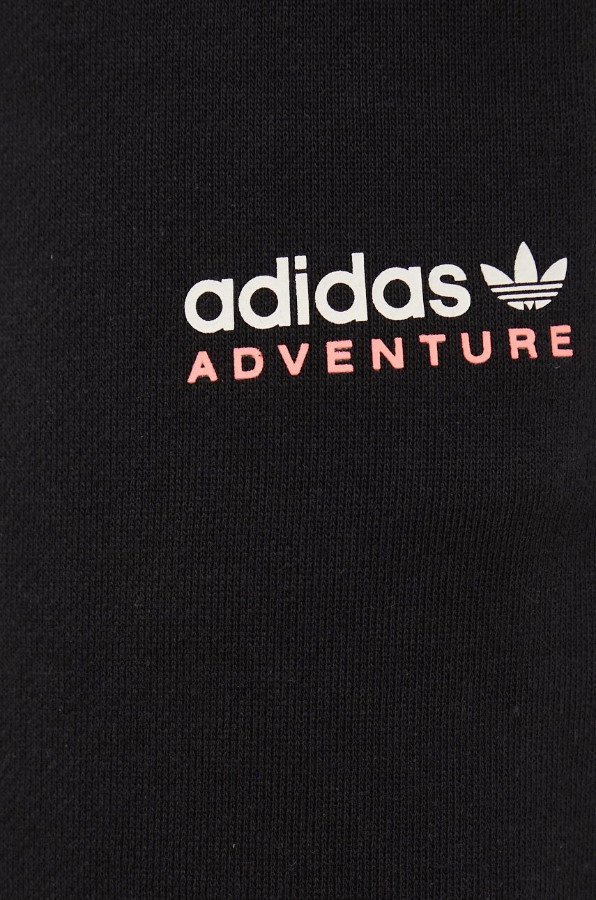 adidas Originals pantaloni de trening din bumbac femei culoarea negru cu imprimeu - Pled.ro