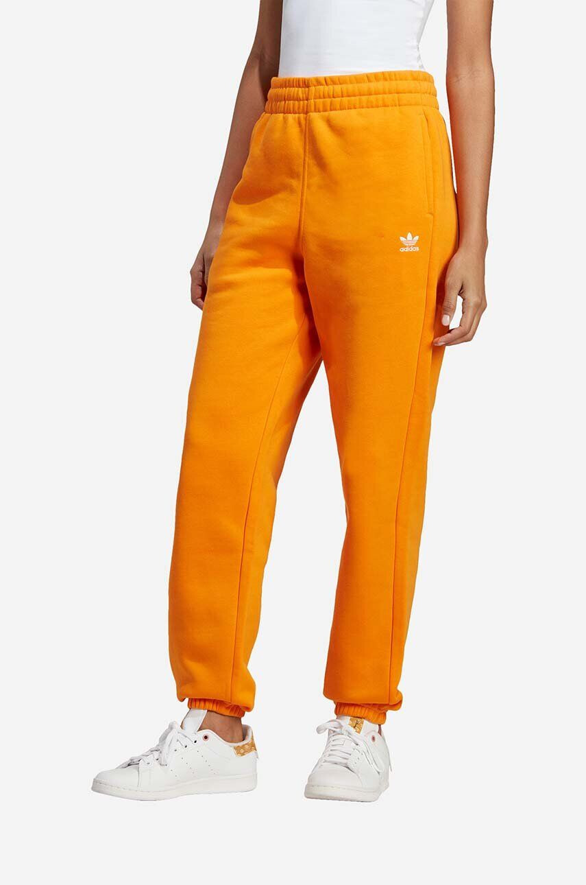 adidas Originals pantaloni de trening din bumbac culoarea portocaliu neted IK7689-POMARANCZ - Pled.ro