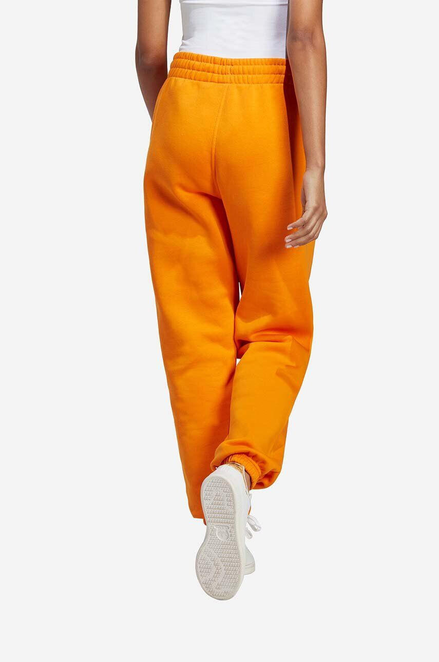 adidas Originals pantaloni de trening din bumbac culoarea portocaliu neted IK7689-POMARANCZ - Pled.ro