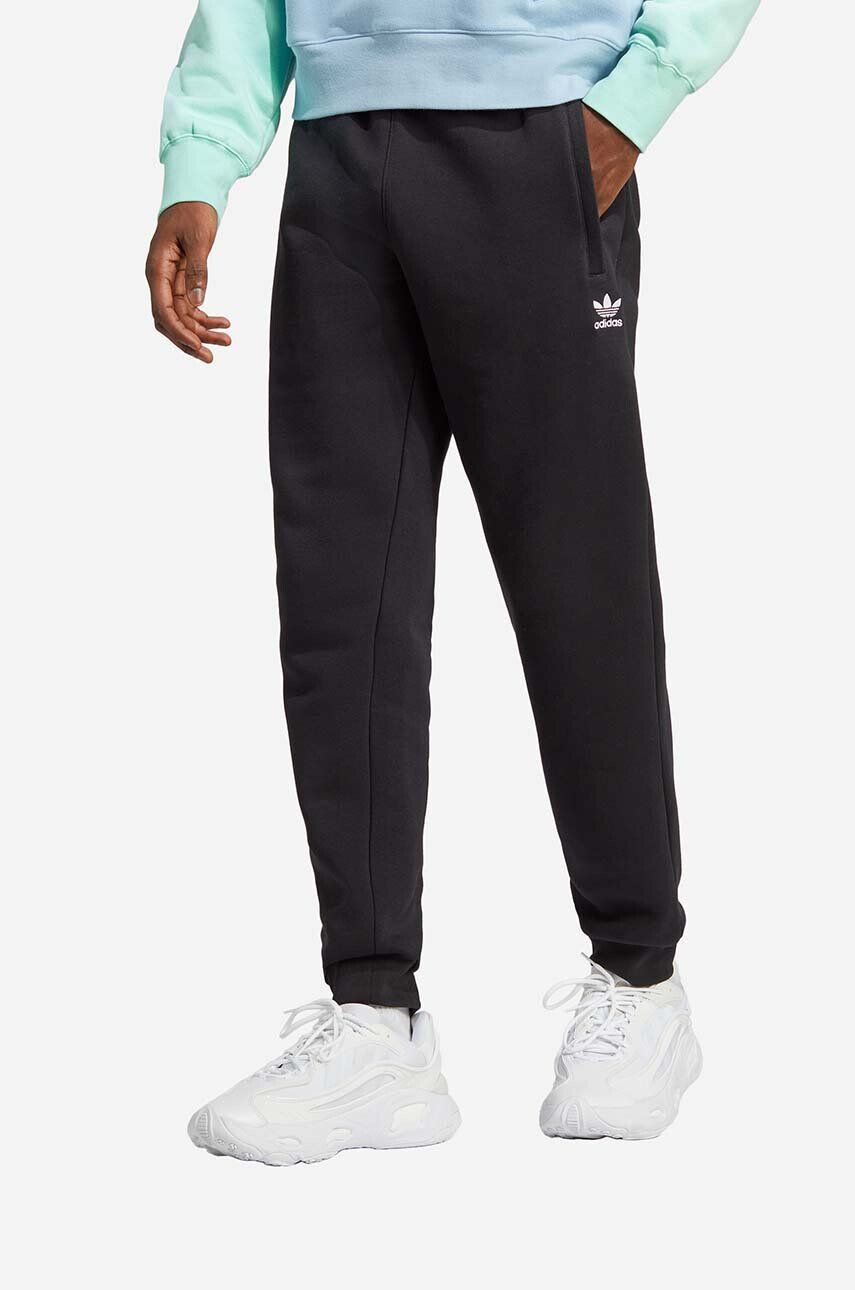 adidas Originals pantaloni de trening din bumbac culoarea negru neted IA4837-BLACK - Pled.ro