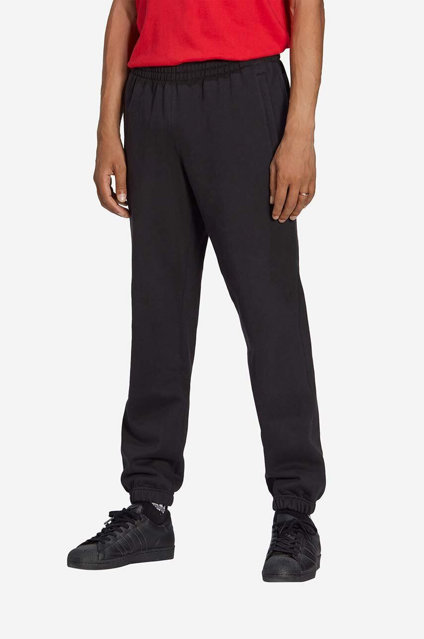 adidas Originals pantaloni de trening din bumbac culoarea negru neted HB7501-black - Pled.ro