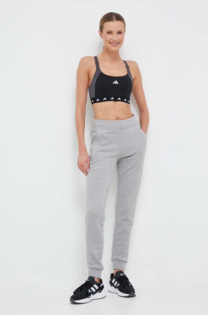 adidas Originals pantaloni de trening din bumbac culoarea gri melanj - Pled.ro