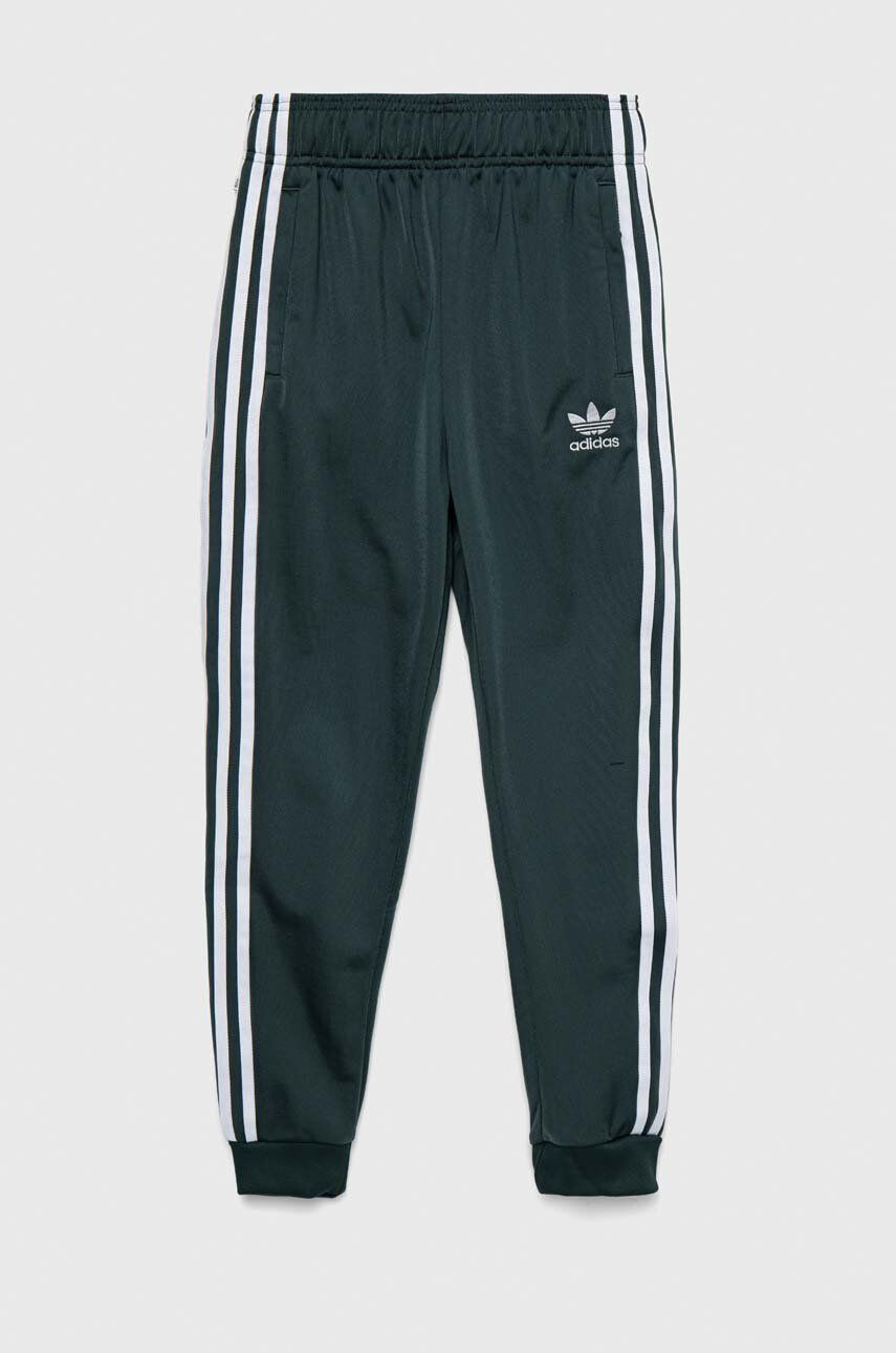 adidas Originals pantaloni de trening pentru copii culoarea verde neted - Pled.ro