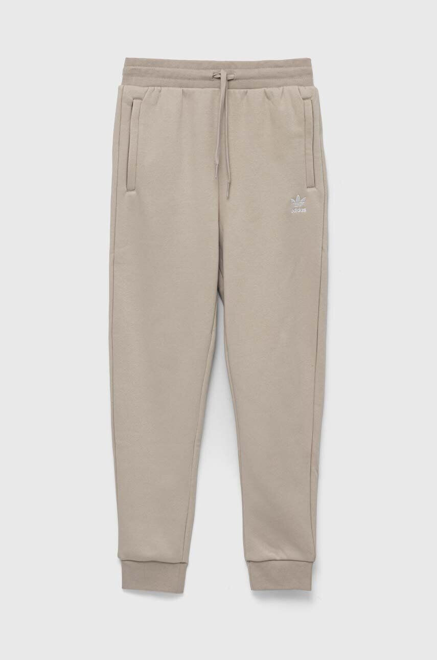 adidas Originals pantaloni de trening pentru copii culoarea bej neted - Pled.ro