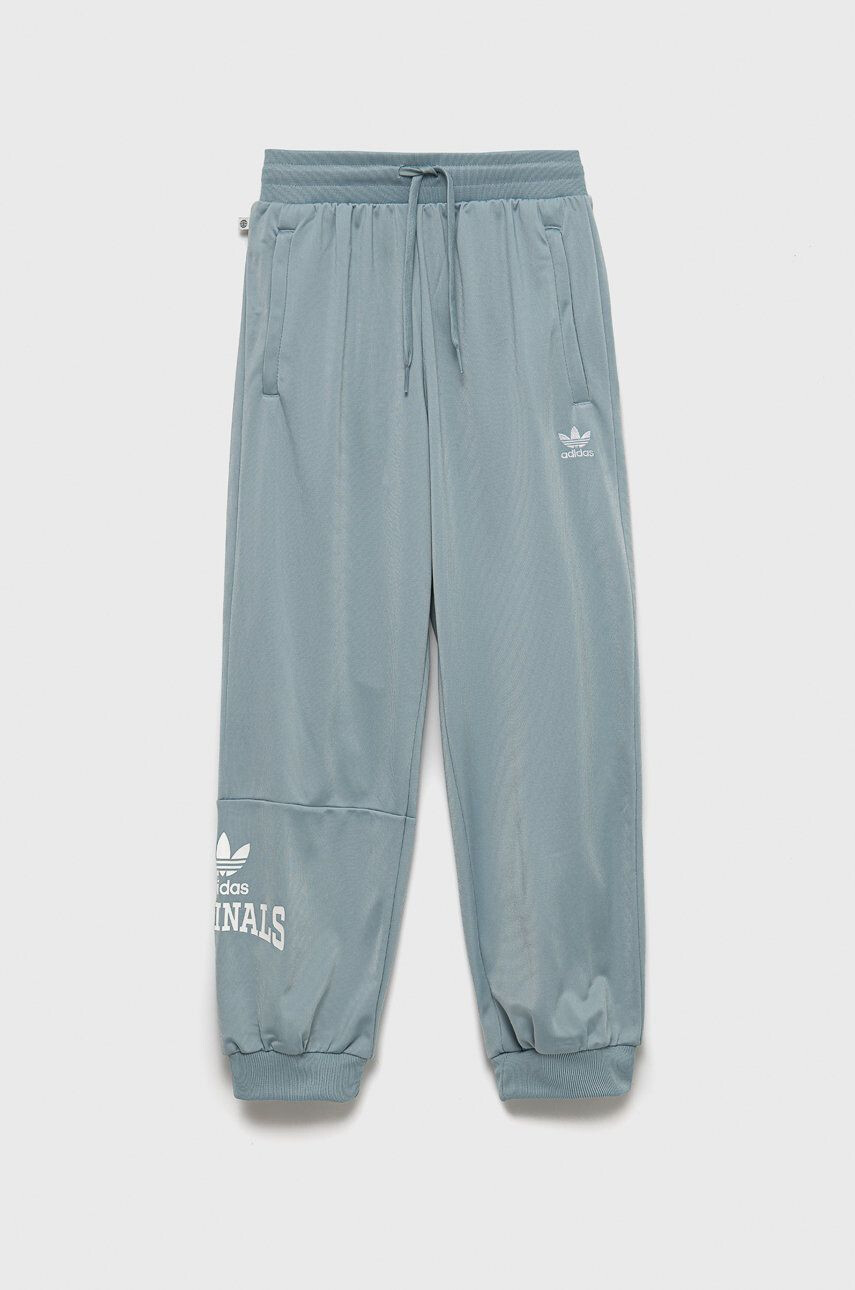 adidas Originals pantaloni de trening pentru copii culoarea verde neted - Pled.ro