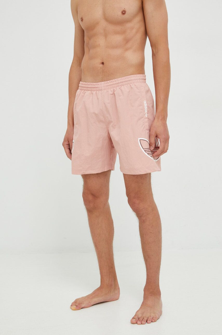 adidas Originals pantaloni scurti de baie culoarea roz - Pled.ro