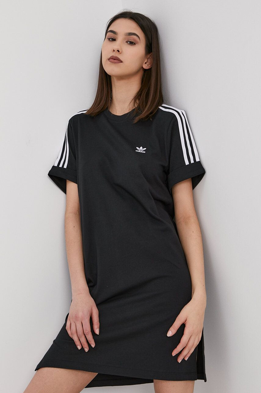 adidas Originals Rochie culoarea negru mini model drept - Pled.ro