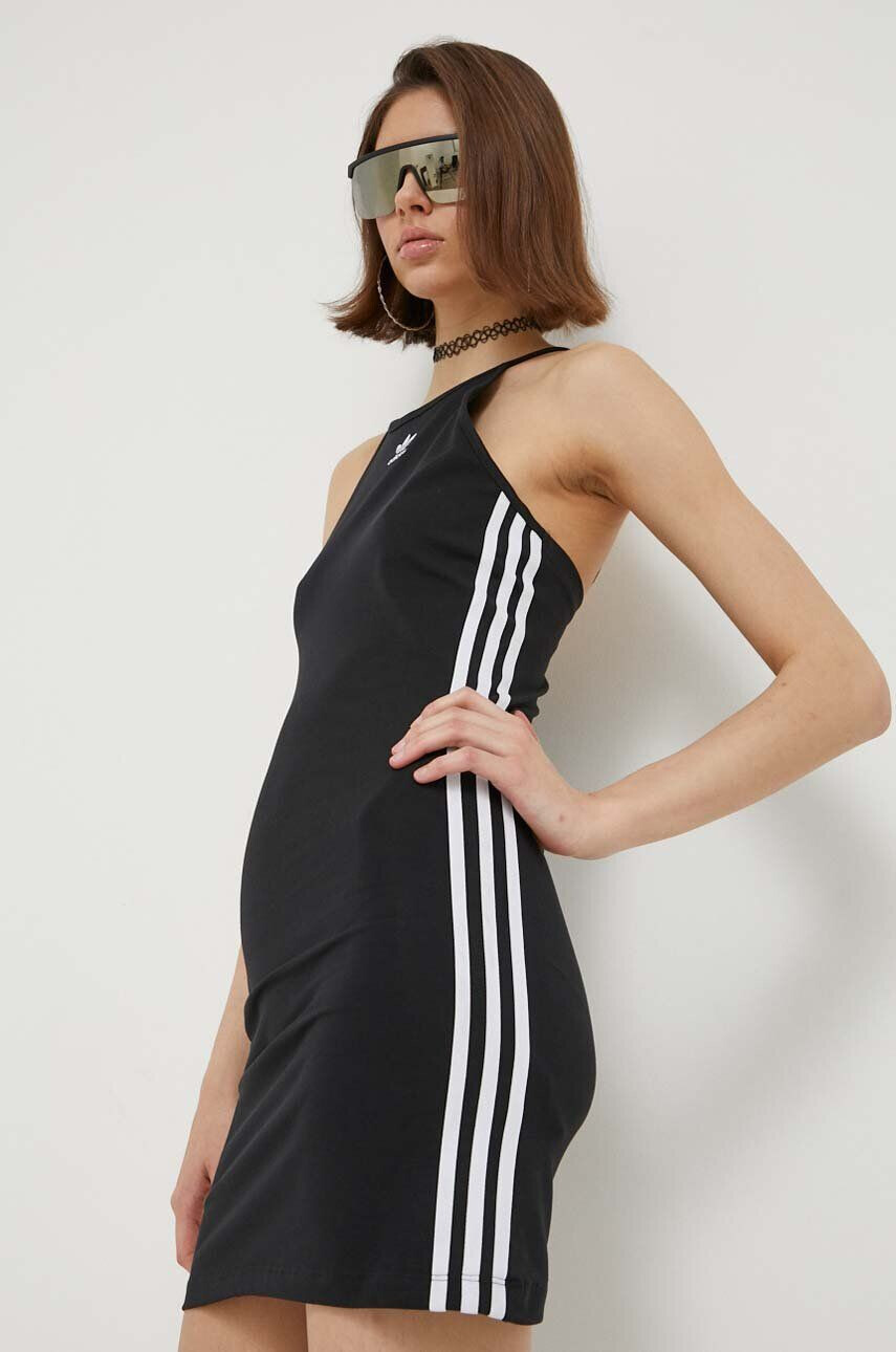 adidas Originals rochie culoarea negru mini mulata IB7401-black - Pled.ro