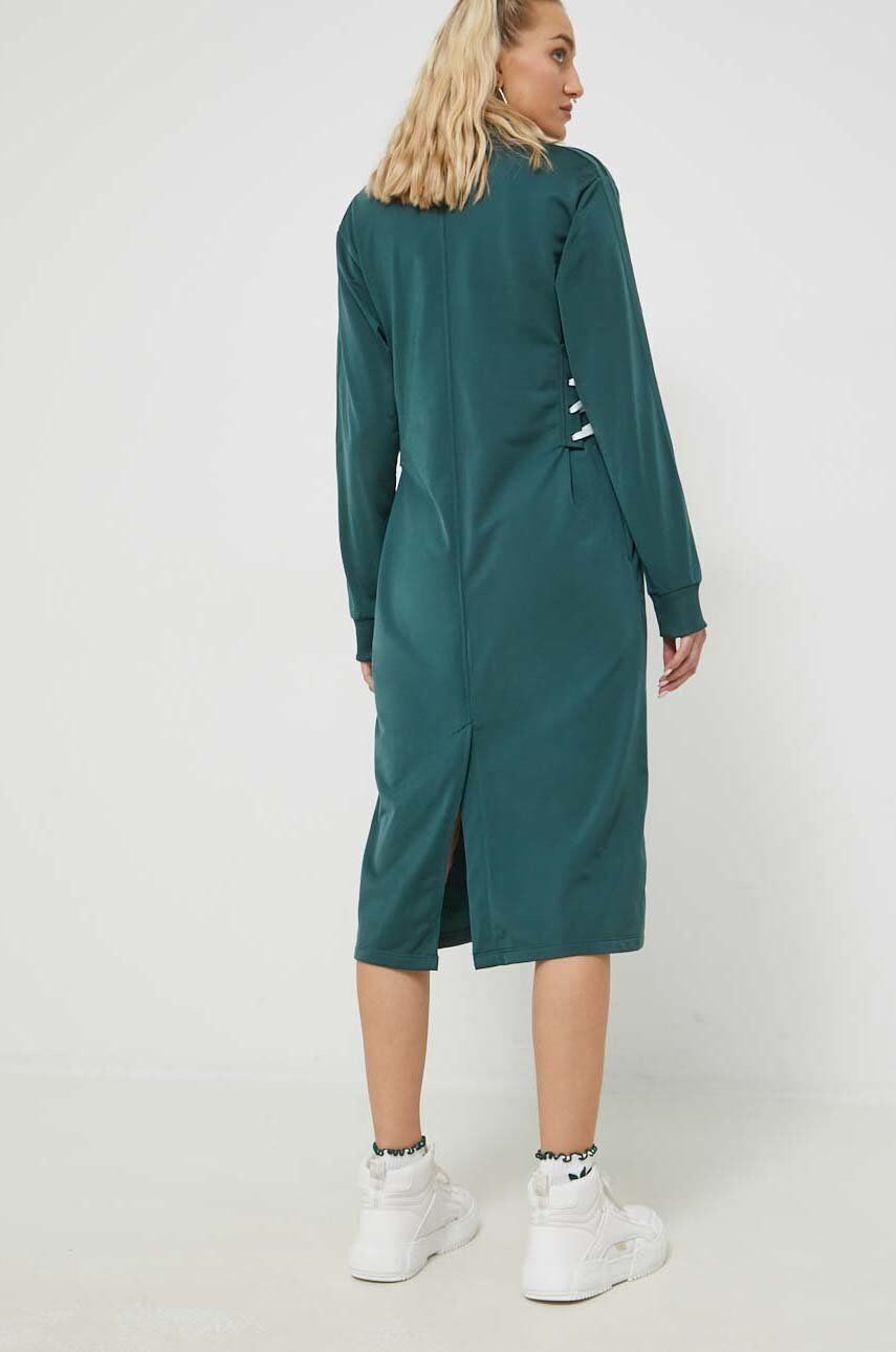 adidas Originals rochie Always Original culoarea verde mini mulata - Pled.ro