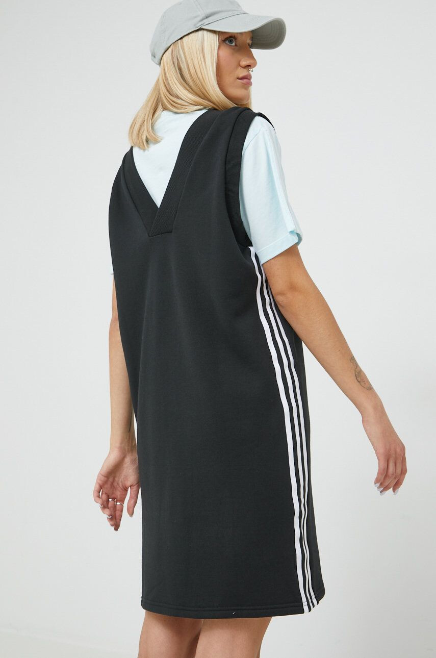 adidas Originals rochie din bumbac culoarea negru mini drept HM2134-BLACK - Pled.ro