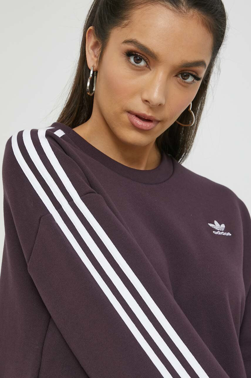 adidas Originals rochie din bumbac culoarea violet midi oversize - Pled.ro