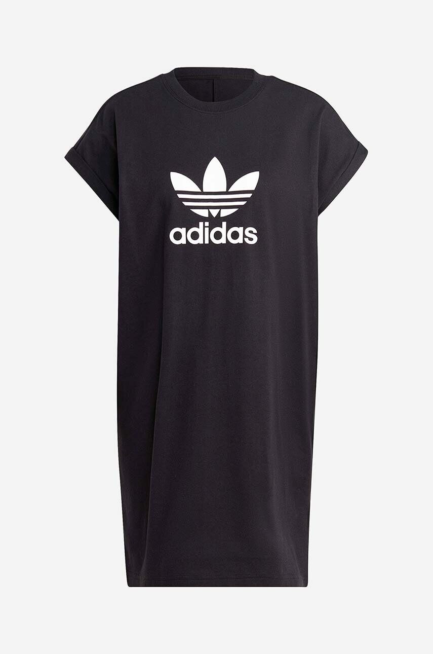 adidas Originals rochie din bumbac culoarea negru mini drept IC5483-black - Pled.ro