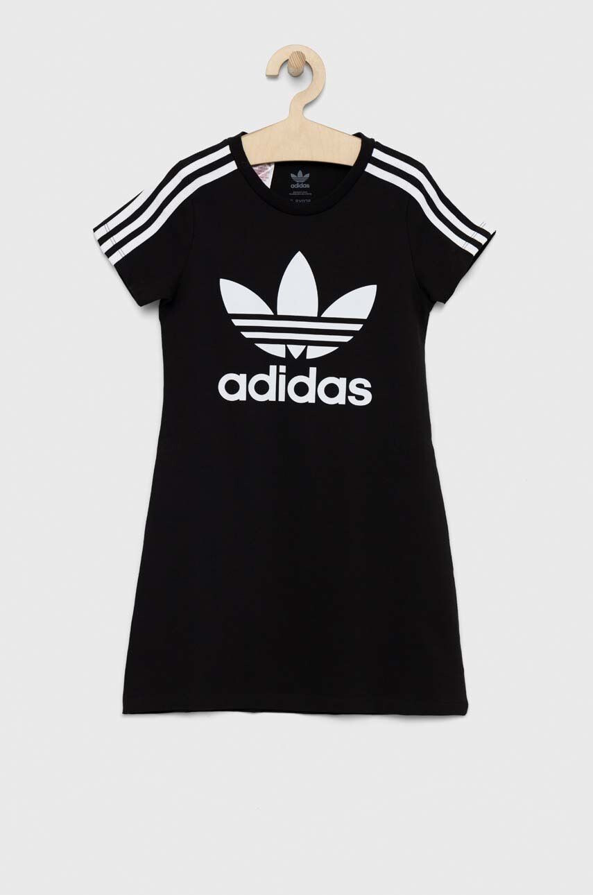 adidas Originals rochie fete culoarea negru mini drept - Pled.ro