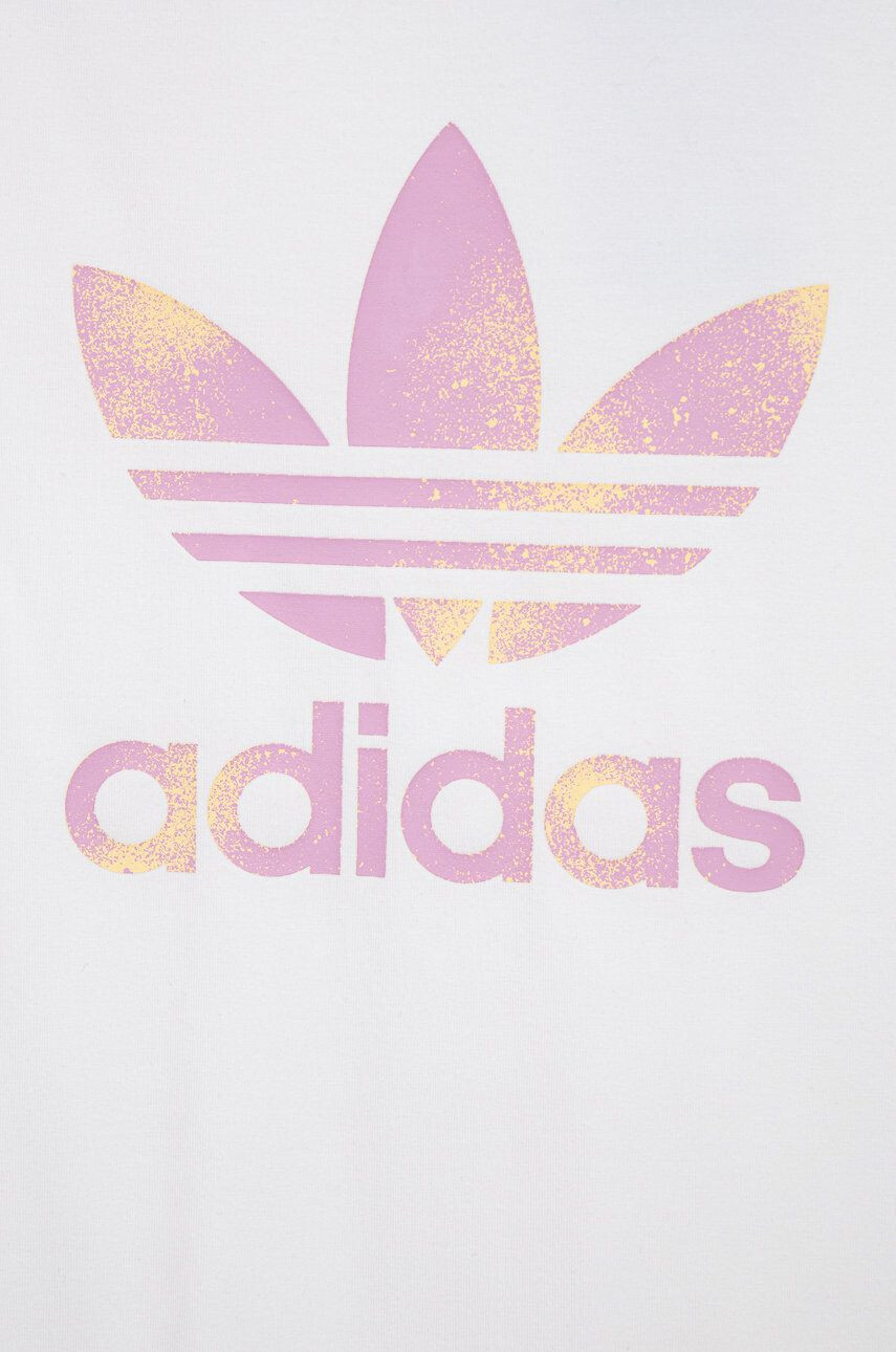 adidas Originals rochie fete culoarea alb mini drept - Pled.ro