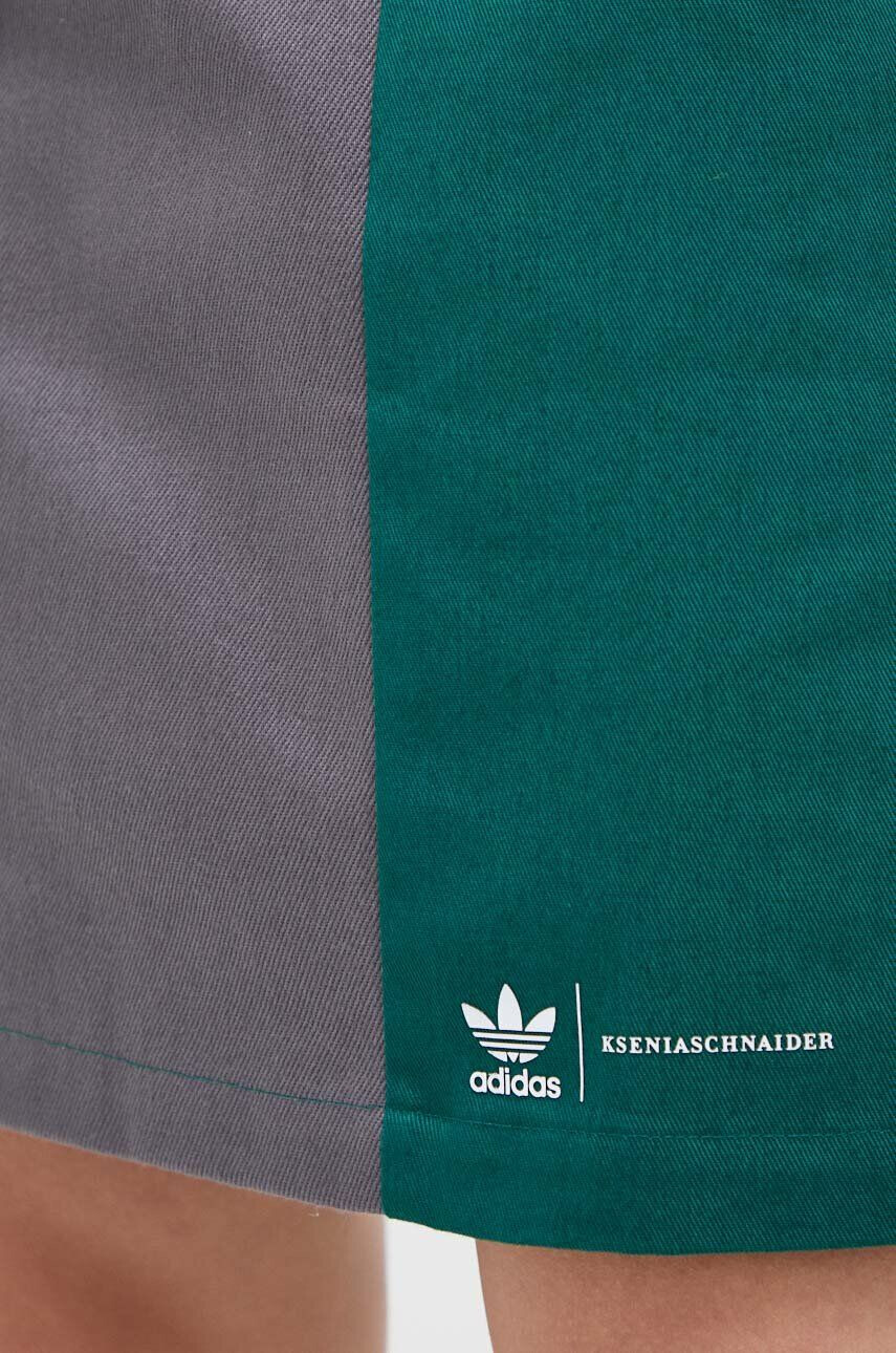 adidas Originals rochie Ksenia Schnaider culoarea verde mini mulata - Pled.ro