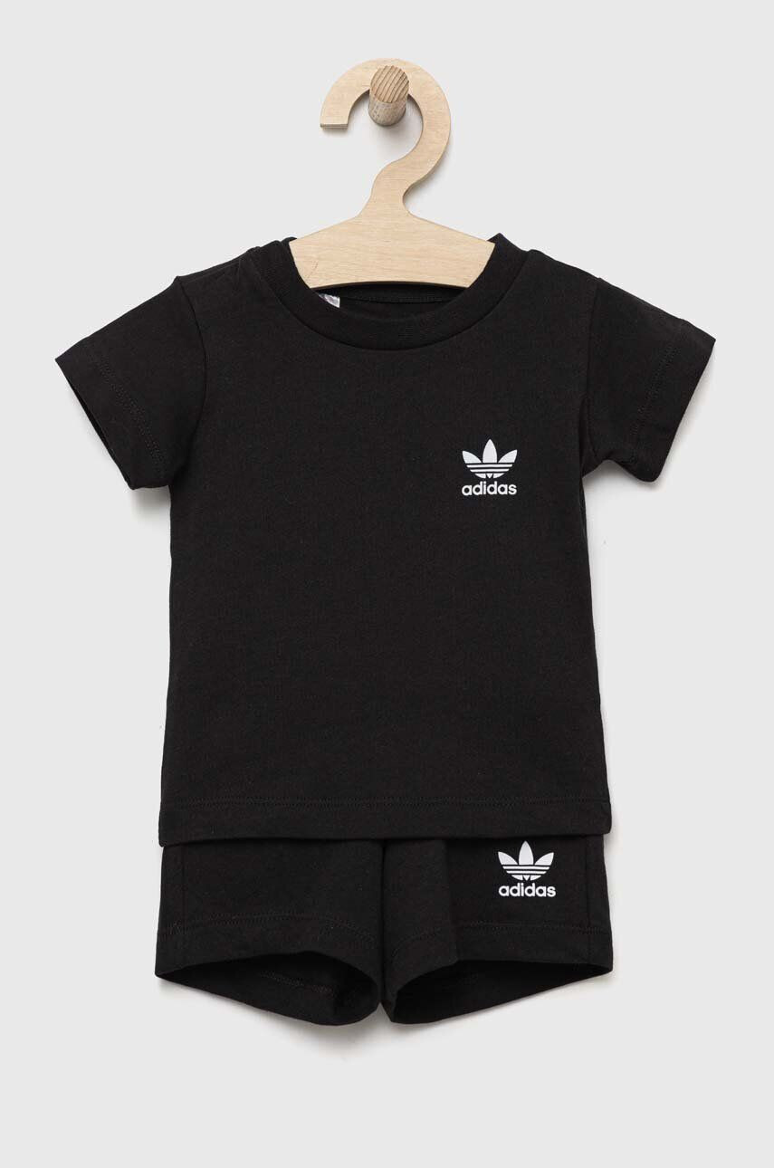 adidas Originals set de bumbac pentru bebelusi culoarea negru - Pled.ro