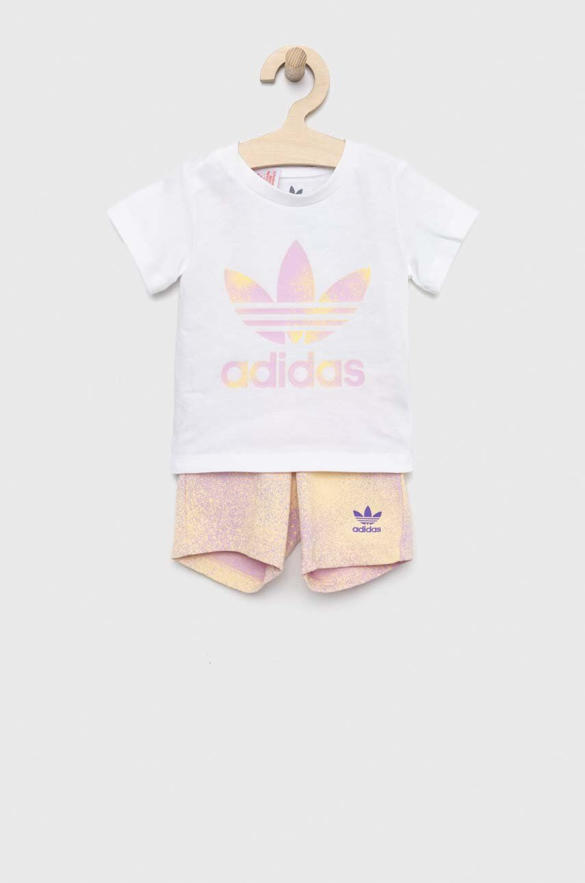 adidas Originals set de bumbac pentru copii culoarea bej - Pled.ro