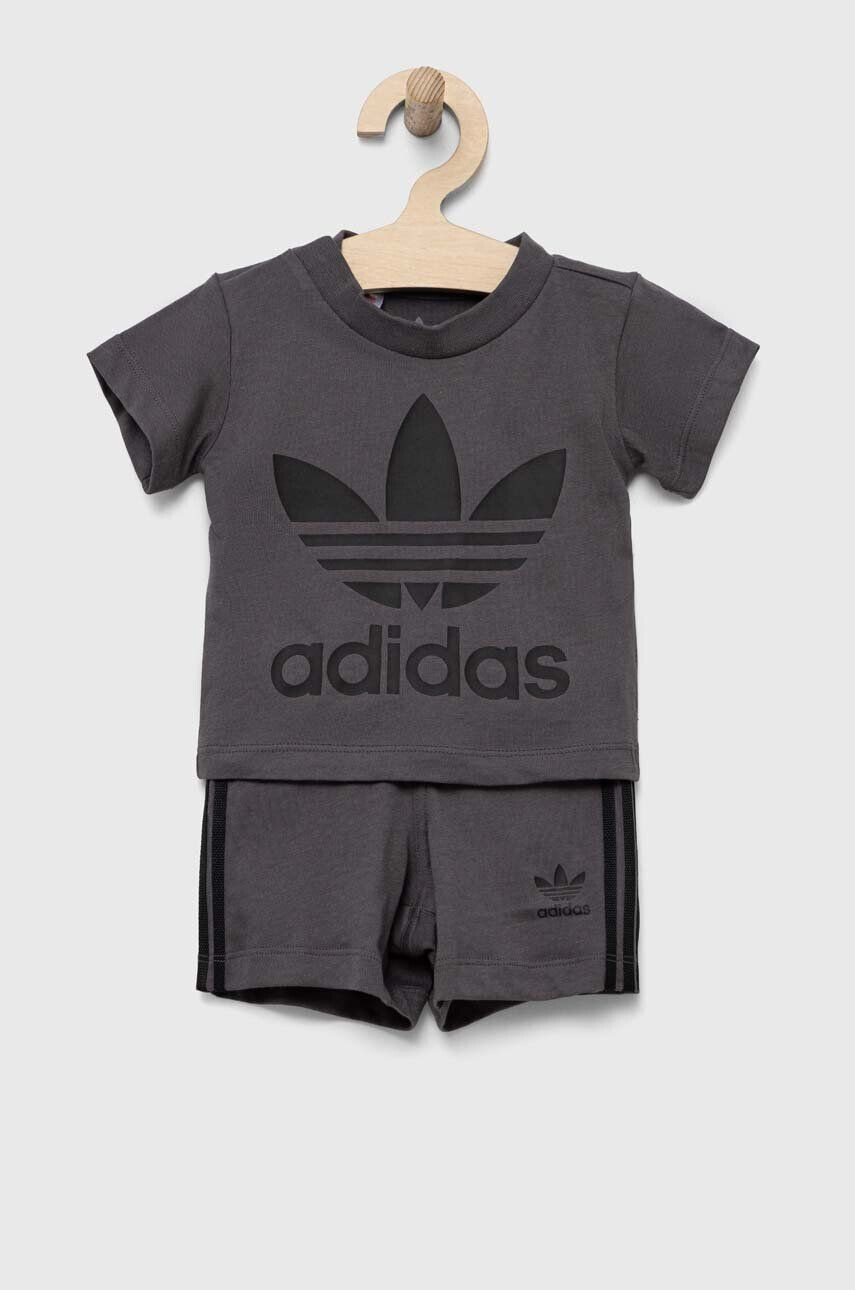 adidas Originals set de bumbac pentru copii culoarea negru - Pled.ro