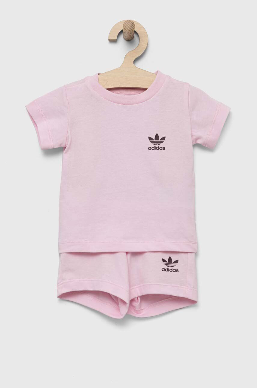 adidas Originals set de bumbac pentru copii culoarea roz - Pled.ro