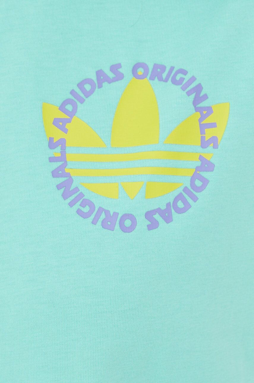 adidas Originals top din bumbac HC7062 culoarea turcoaz - Pled.ro