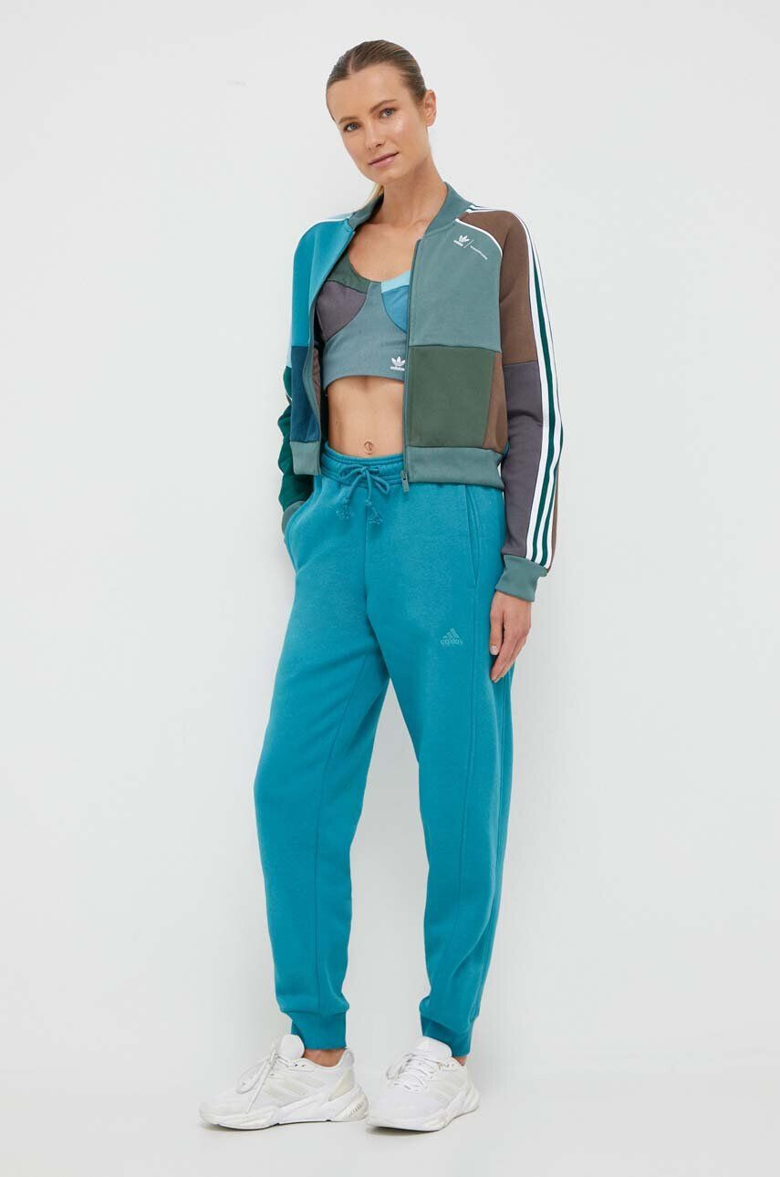 adidas Originals top din bumbac Ksenia Schnaider culoarea verde - Pled.ro