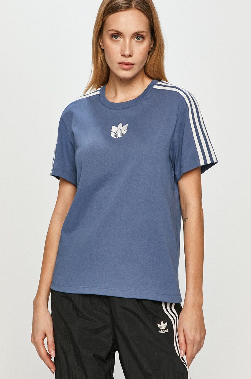 adidas Originals tricou femei culoarea bej - Pled.ro