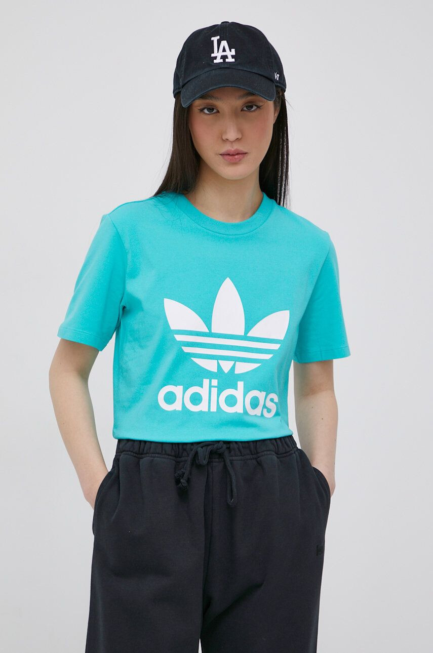 adidas Originals tricou Adicolor HE6869 femei culoarea turcoaz - Pled.ro