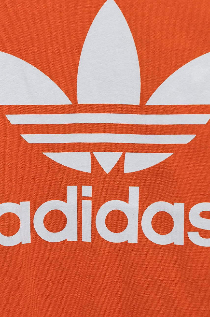 adidas Originals tricou de bumbac pentru copii culoarea portocaliu cu imprimeu - Pled.ro