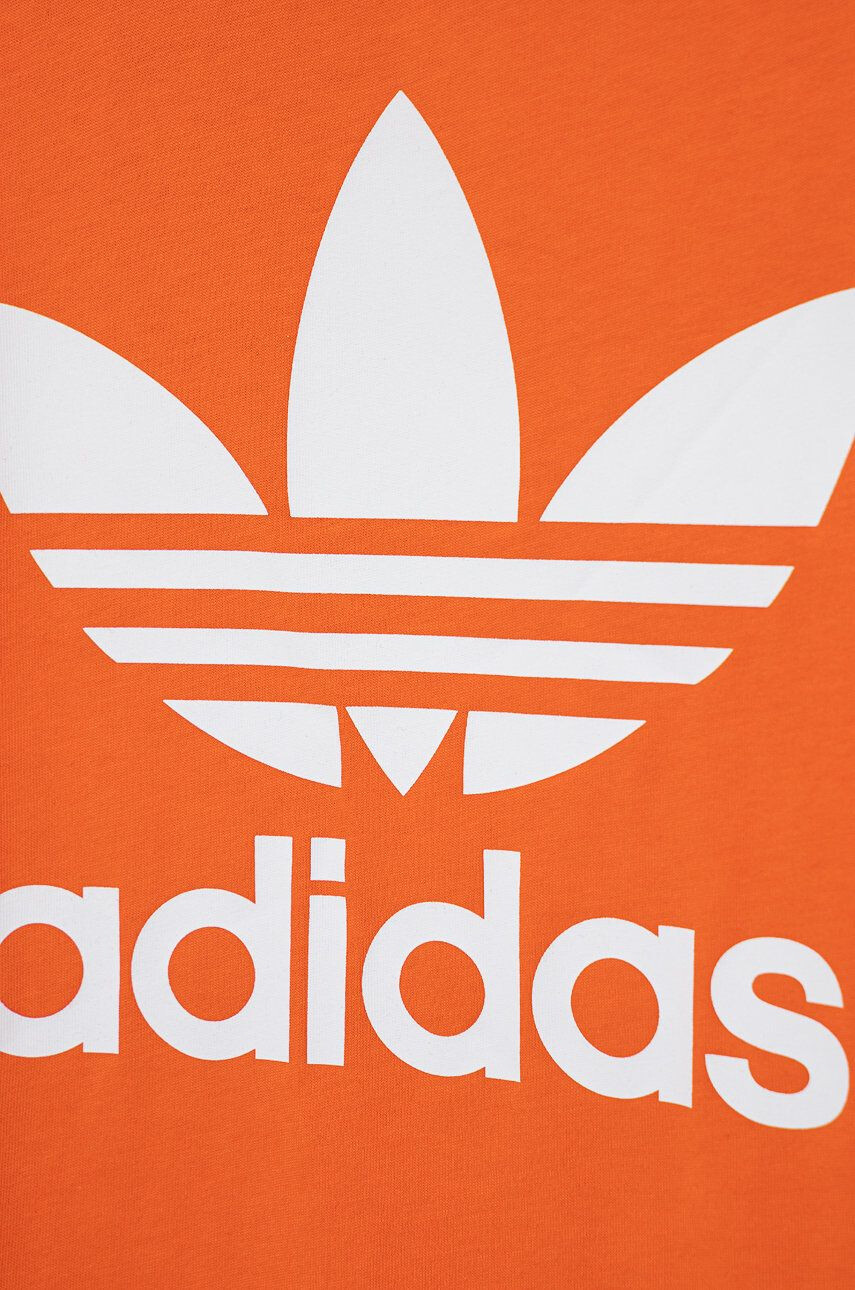 adidas Originals tricou de bumbac pentru copii culoarea portocaliu cu imprimeu - Pled.ro