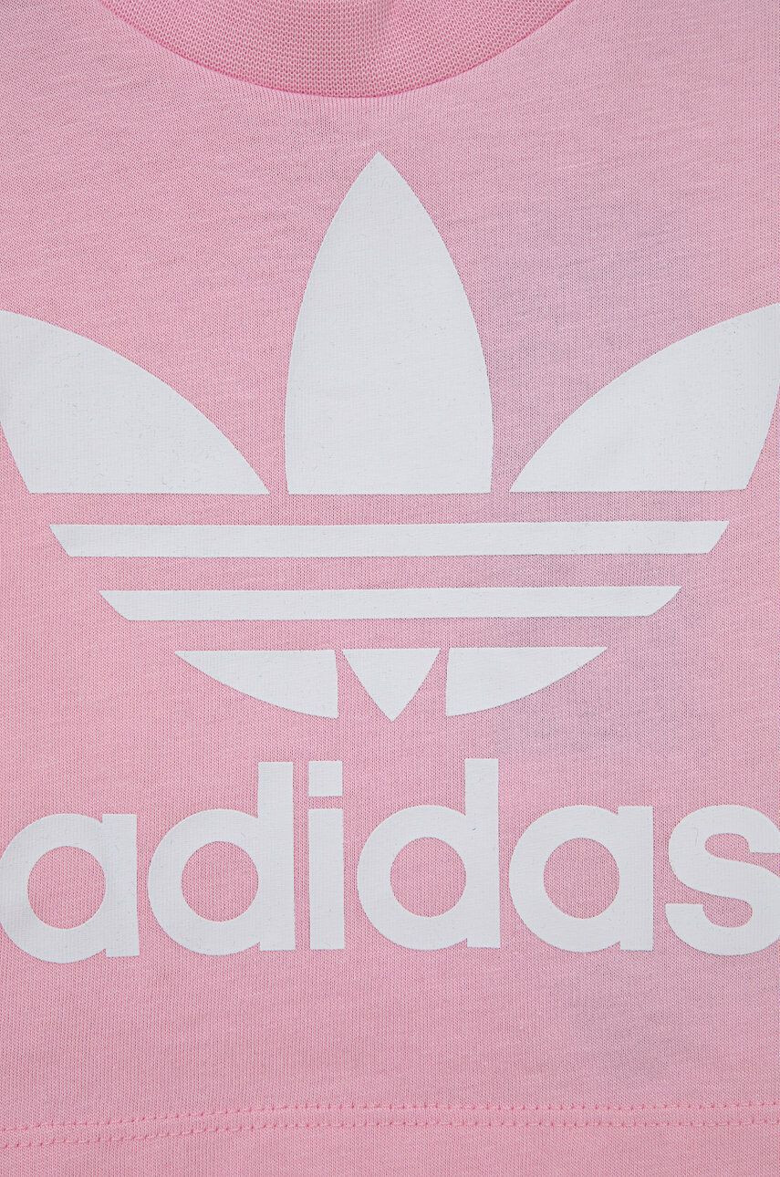 adidas Originals tricou de bumbac pentru copii culoarea violet cu imprimeu - Pled.ro