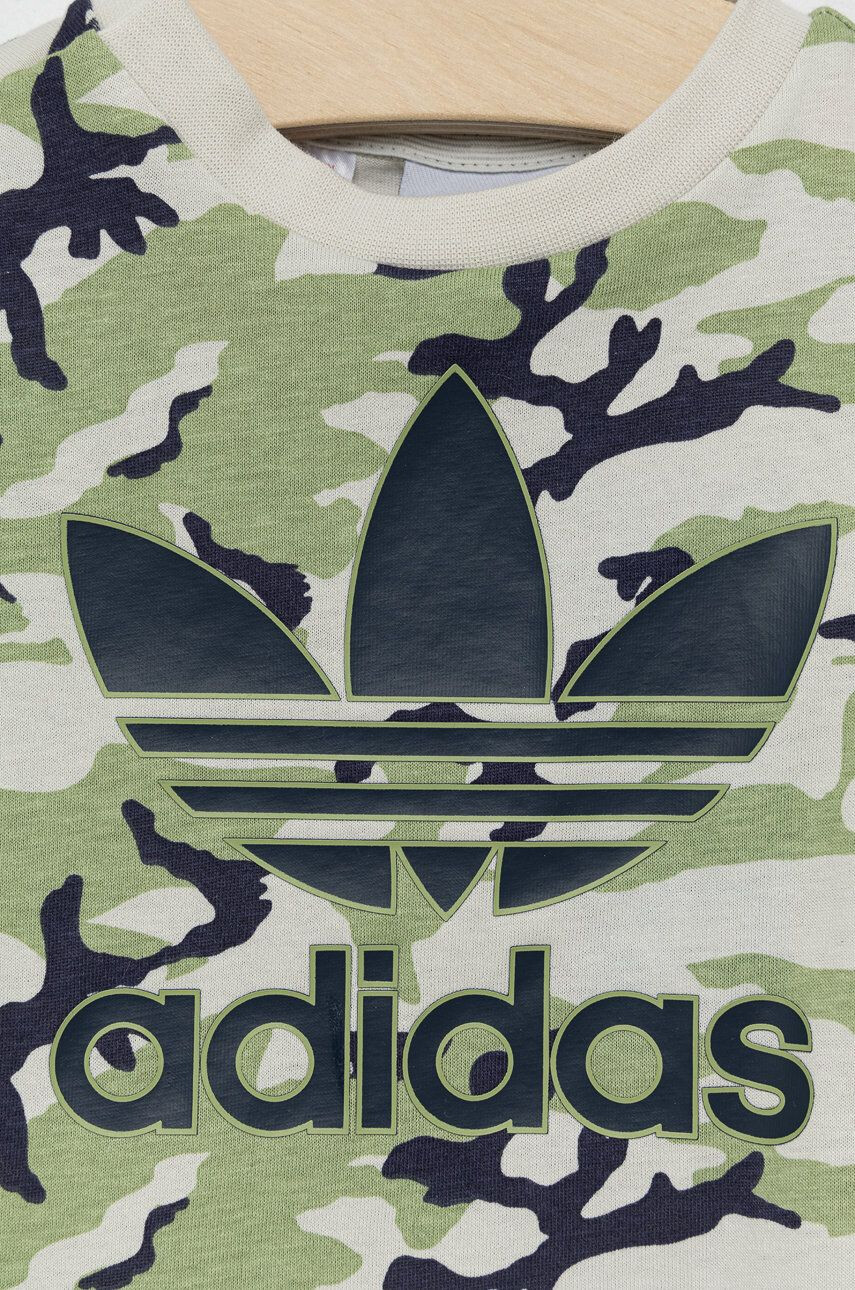 adidas Originals tricou de bumbac pentru copii HE6924 culoarea verde cu imprimeu - Pled.ro