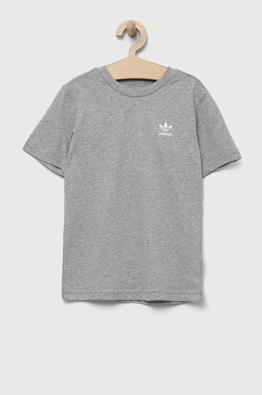 adidas Originals tricou de bumbac pentru copii culoarea gri neted - Pled.ro