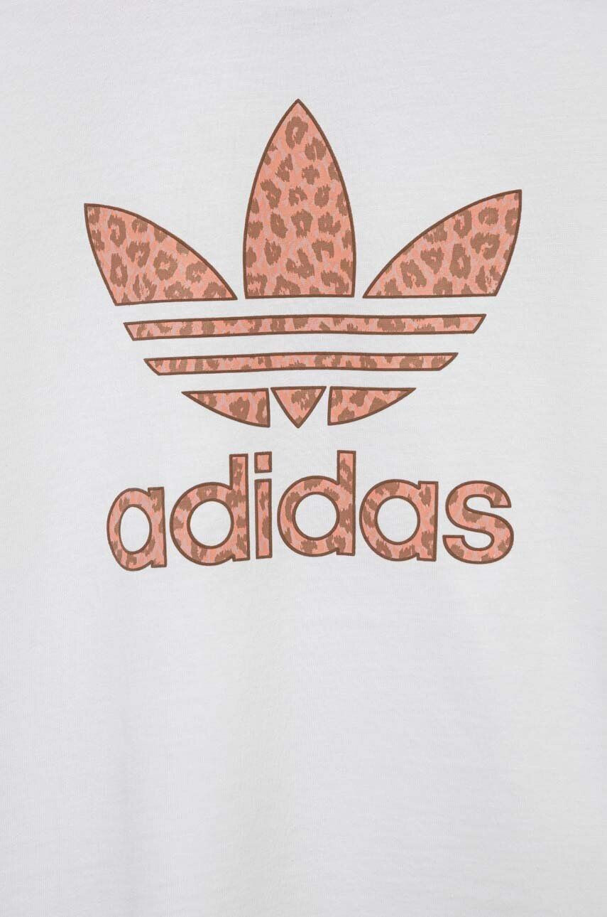 adidas Originals tricou de bumbac pentru copii culoarea alb cu imprimeu - Pled.ro