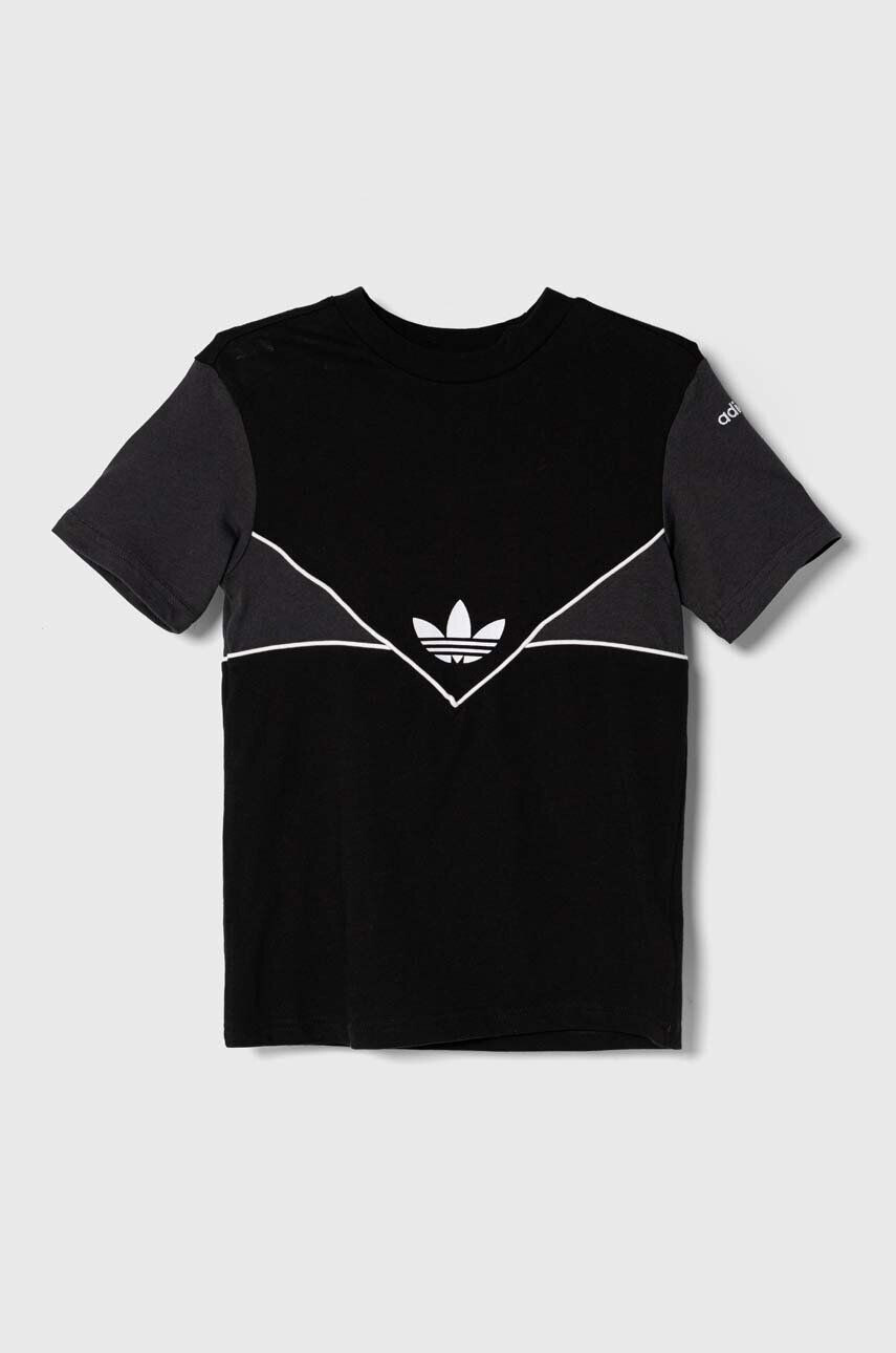 adidas Originals tricou de bumbac pentru copii culoarea negru modelator - Pled.ro