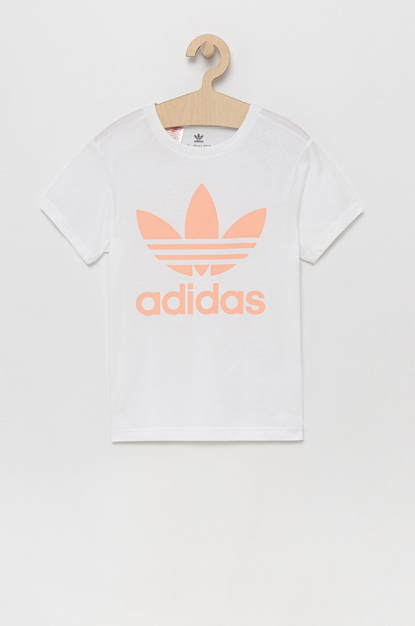 adidas Originals Tricou de bumbac pentru copii H35618 culoarea alb - Pled.ro