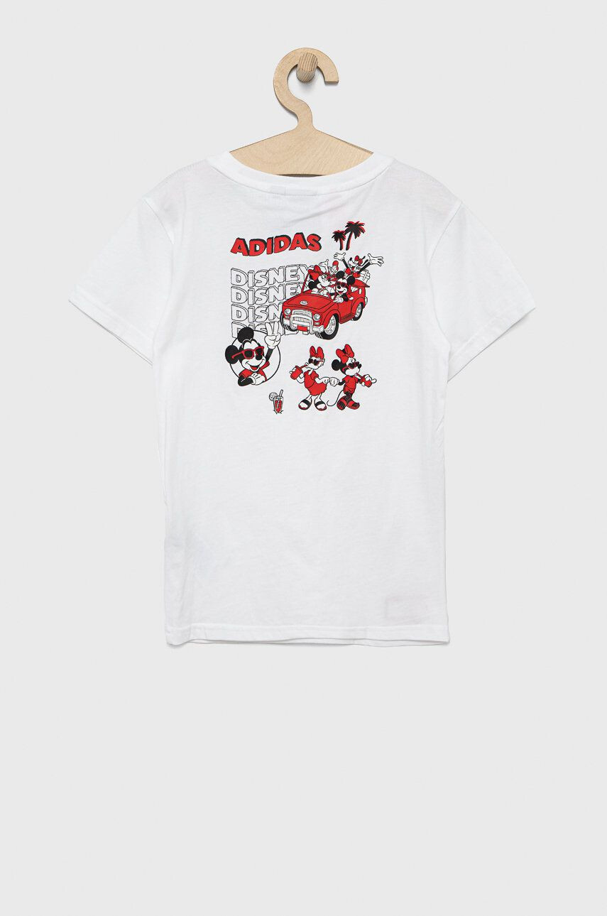 adidas Originals tricou de bumbac pentru copii Disney HC1912 culoarea alb cu imprimeu - Pled.ro